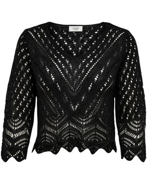 Jacqueline De Yong V-Neck Knitwear - Negro