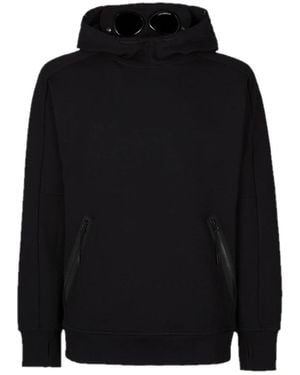 C.P. Company Diagonal Raised Fleece Goggle Hoodie - Zwart