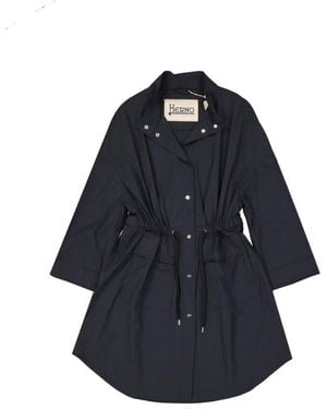 Herno Lichtgewicht Trenchcoat Voor Vrouwen - Blauw