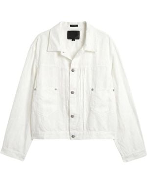 R13 Relaxed Pleated Trucker Jacket - Wit