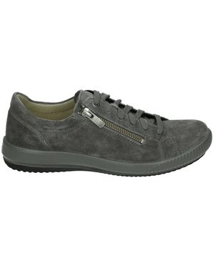 Legero Sportliche Low-Top-Sneaker Grau Wildleder - Schwarz