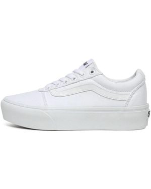 Vans Skateboard-plattformschuhe - Weiß