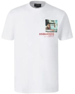DSquared² Grafikdruck T-Shirt - Weiß
