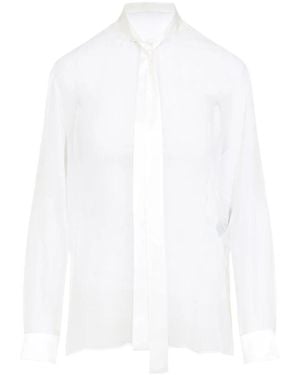 Dolce & Gabbana Zijden Blouse Met Strikdetail - Wit