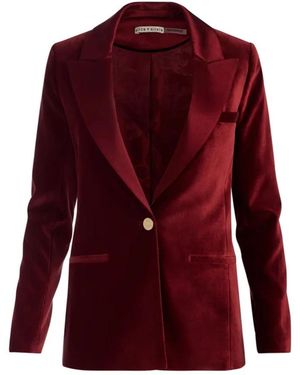 Alice + Olivia Silas Velvet Blazer - Rood