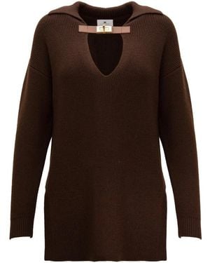 Elisabetta Franchi V-Hals Breiwerk - Bruin