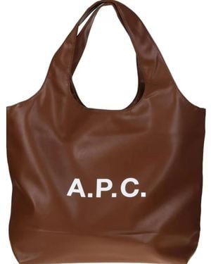 A.P.C. Tote Bags - Marrone