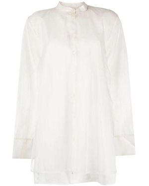 Rohe Doppellagiges Organza-Oberteil - Weiß