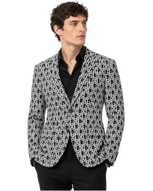 Dolce & Gabbana Jassen ,Veelkleurig ,Klassiek Jasje - Zwart