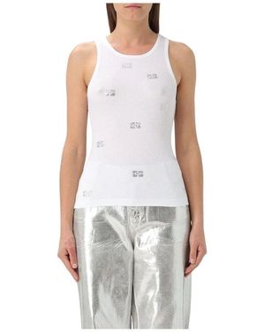 Ganni Sleeveless Tops - White