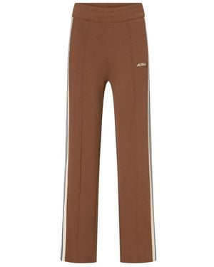 Autry Blauw En Wit Gestreepte Gebreide Broek - Bruin