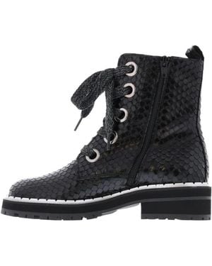 Pertini Schoenen ,Zwart ,Phyton Print Lace Up