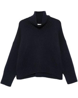 Soft Goat Cashmere Turtleneck Sweater - Blauw