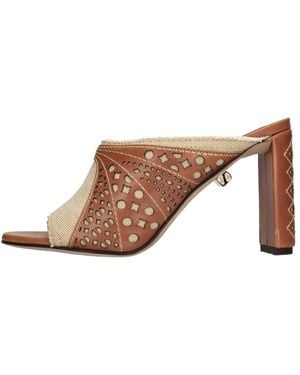 Maison Skorpios Heeled Mules - Marrón