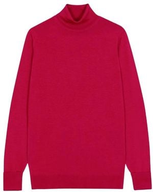 John Smedley Turtlenecks - Red