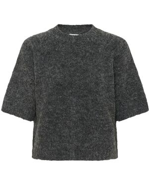 Kaffe Kaemilie Cropped Knit Pullover - Grijs