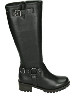 Babouche Schwarze Lederstiefel Hoch