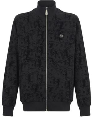 Philipp Plein Hoodies & Sweatvesten ,Zwart ,Zip-Throughs