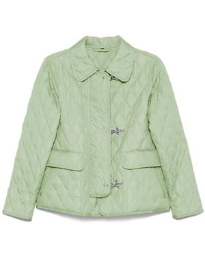 Fay Gewatteerd Nylon Jack Met Grosgrain Details - Groen