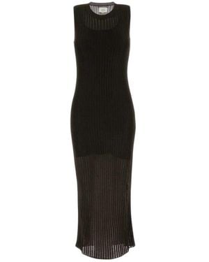 Loulou de Saison Kleedjes ,Bruin ,Icaria Semi-Sheer Jurk - Zwart