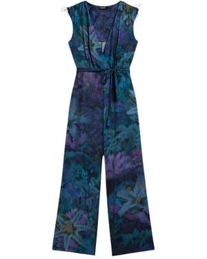 Desigual Jumpsuit Floresazul - Blauw