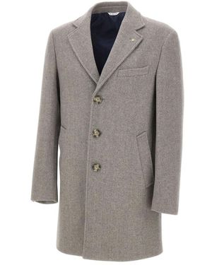 Manuel Ritz Single-Breasted Coats - Grey