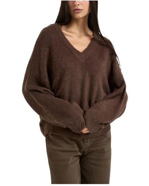 Liu Jo Cf6106Ma71S V-Ausschnitt-Strickpullover - Braun