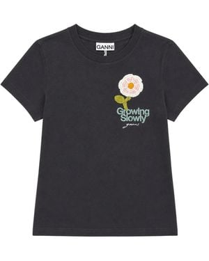 Ganni T-Shirts - Schwarz