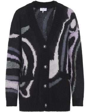 PUCCI Truien & Vesten ,Veelkleurig ,Wol Zwarte Mohair Trui Aw 25