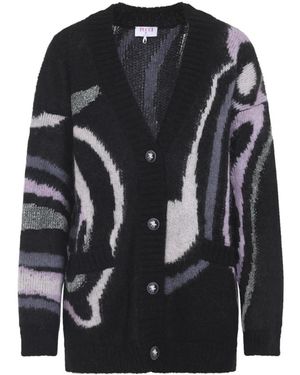 PUCCI Truien & Vesten ,Veelkleurig ,Wol Zwarte Mohair Trui Aw 25
