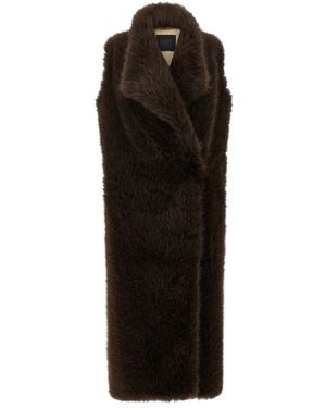 BB COUTURE Bear Lange Faux Fur Vest - Zwart