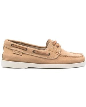 Manebí Schnürschuhe Mit Flacher Sohle - Natur