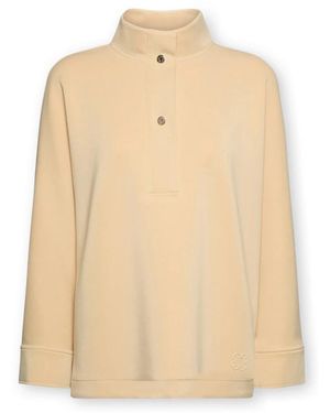 Elena Miro Modal Blend Sweatshirt Met Hoge Hals - Naturel