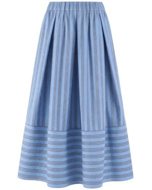 Antonelli Rokken ,Veelkleurig ,Katoen Ibiza Striped Midi Skirt - Blauw