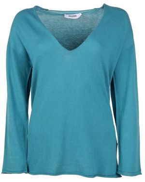 Alpha Studio V-Neck Knitwear - Blu