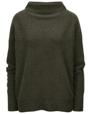 Vince Truien & Vesten ,Groen ,Kasjmier Plush Cashmere Funnel Neck Sweater