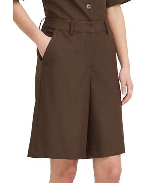 Ichi Korte Broeken ,Bruin ,Leer Casual Shorts