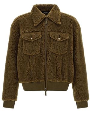 DSquared² Faux Fur & Shearling Jackets - Green