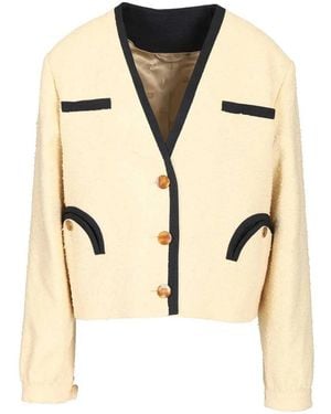 Blazé Milano Riviera Boxy Geweven Bolero Jasje - Naturel