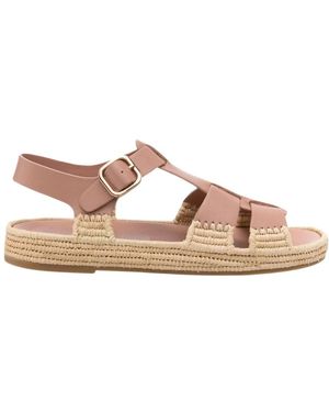 Paloma Barceló Schoenen ,Roze ,Leer Yuka Platte Sandalen - Bruin