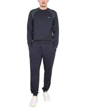 BOSS Fitness ,Blauw ,Casual Sweatshirt En Joggingbroek Set