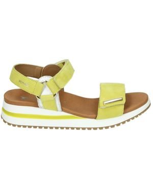 Mephisto Sportieve Gele Sandalen Met Suède Bovenkant - Metallic
