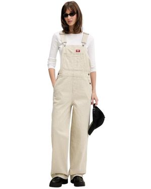 Dickies Jumpsuits & Playsuits ,Katoen Gestreept Overalls - Wit