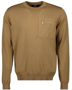 Fendi Round-Neck Knitwear - Green