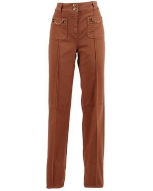 Elisabetta Franchi Straight Trousers - Brown