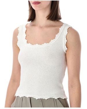 Low Classic Sleeveless Tops - White