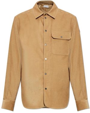 Moncler Overhemden ,Bruin ,Katoen Corduroy Shirt - Naturel