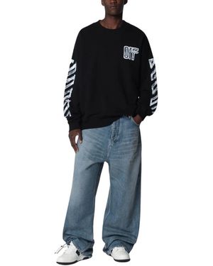 Off-White c/o Virgil Abloh Hoodies & Sweatvesten ,Zwart ,Katoen Motion Arrow Skate Crewneck