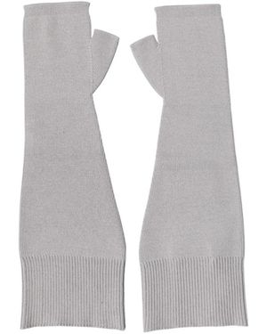 Dolce & Gabbana Accessoires ,Grijs ,Wol Gebreide Vingerloze Handschoenen Van Scheerwol