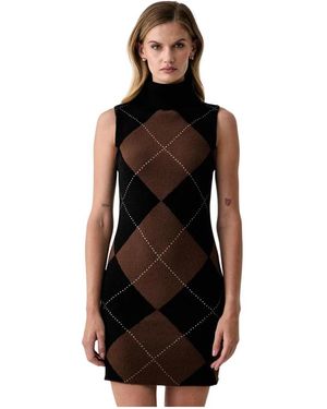 DKNY Kleedjes ,Veelkleurig ,Gebreide Minijurk - Zwart